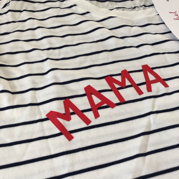 Isabel by Ingrid + Isabel Women’s M Maternity Blue/White Striped “Mama” Tee NWT! - Picture 2 of 6